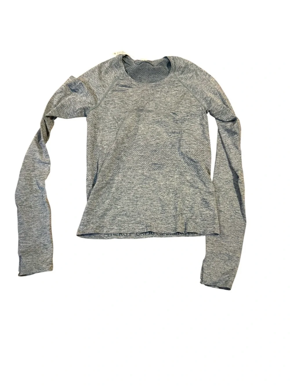Lululemon Long-Sleeve Heather Gray blue Performance Crew Top